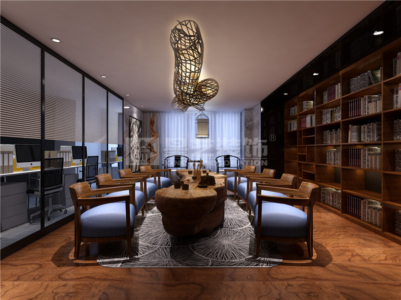 歐日電梯公司1300平休閑區(qū)裝修設計效果圖