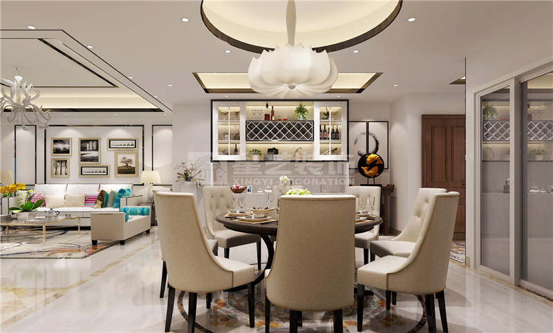 江灣山語(yǔ)城150平現(xiàn)代簡(jiǎn)約餐廳裝修效果圖