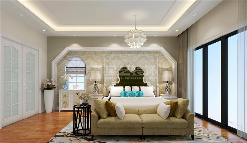 江灣山語(yǔ)城150平現(xiàn)代簡(jiǎn)約臥室裝修效果圖