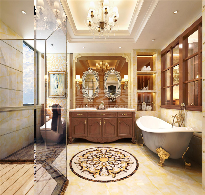 盛天東郡240平歐式風格衛(wèi)生間裝修效果圖