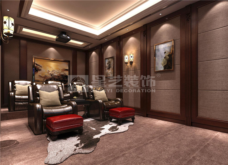 盛天東郡240平歐式風格視聽室裝修效果圖