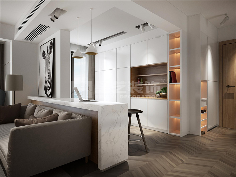 瑞和家園160平現(xiàn)代風(fēng)格吧臺(tái)裝修效果圖
