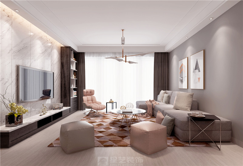 錢(qián)隆首府140平客廳裝修效果圖