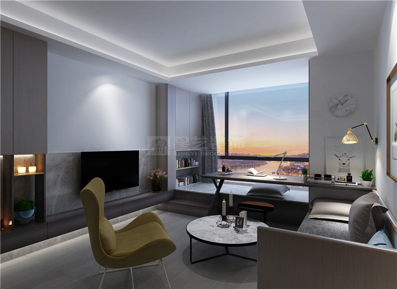 江悅藍灣70平客廳裝修效果圖