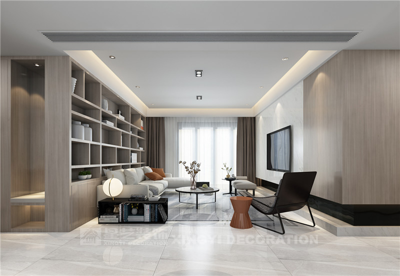 華發(fā)國賓壹號120平客廳裝修效果圖