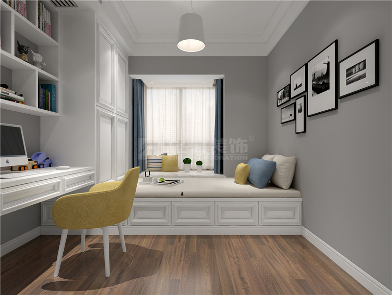 綠地中央廣場(chǎng)143平書房裝修效果圖