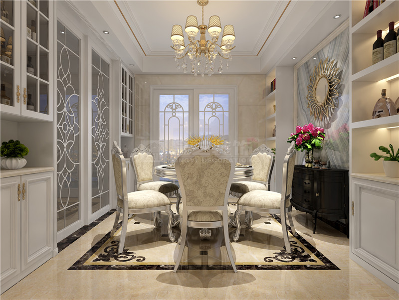 綠地中央廣場(chǎng)143平餐廳裝修效果圖