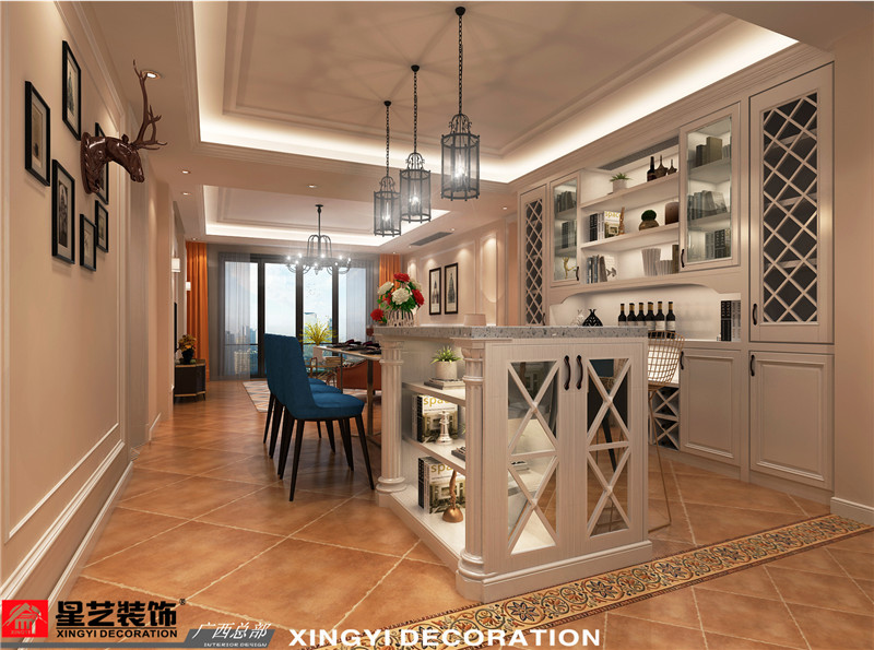 招商雍景灣134平吧臺裝修效果圖