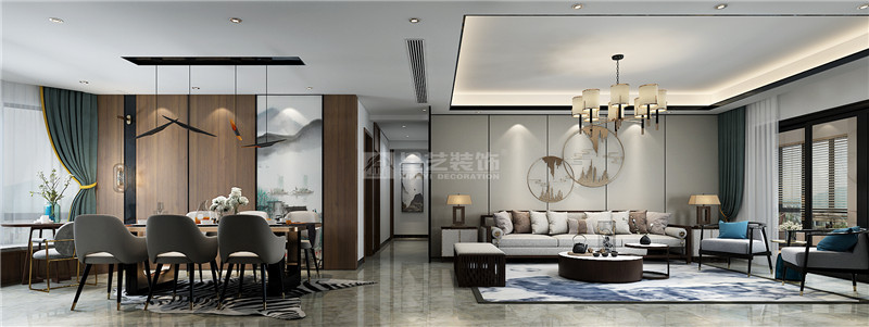 保利山漸青180平過道裝修效果圖