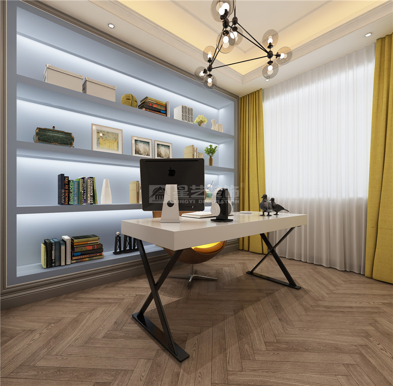 都安密洛坨風(fēng)情街別墅380平套房書(shū)房裝修效果圖