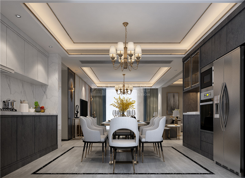 華發(fā)國(guó)賓壹號(hào) 140平餐廳裝修效果圖