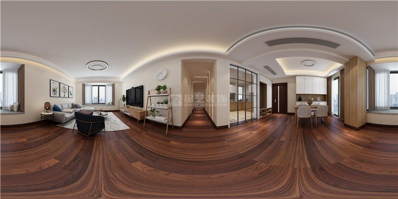 華發(fā)國賓壹號 134平客餐廳過道,廚房,裝修效果圖