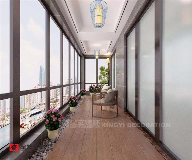 萬達(dá)茂154平陽臺裝修效果圖