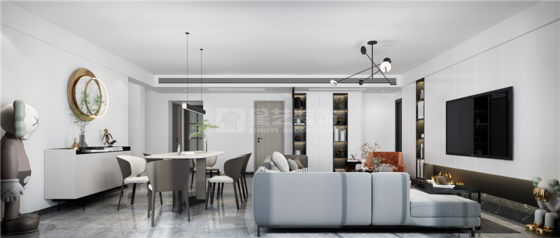 江灣山語(yǔ)城140平餐客廳裝修效果圖