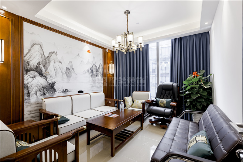 五星綠地中心華藍(lán)巖土公司2000平貴賓室裝修實(shí)景圖