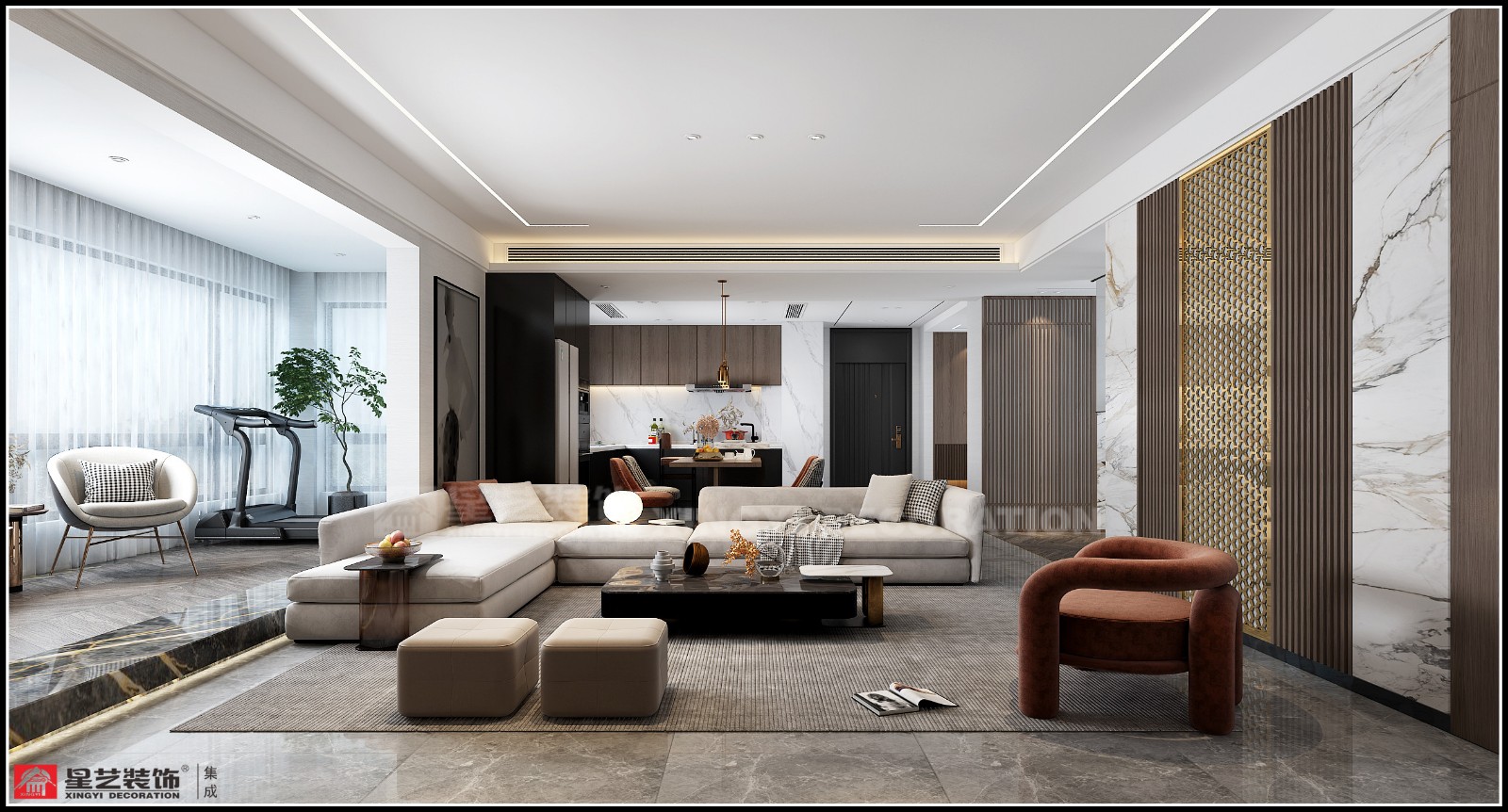 霖峰壹號150平客餐廳裝修效果圖