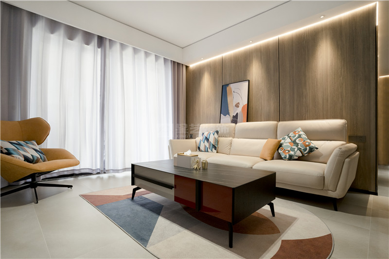 金科觀天下120平客廳裝修實(shí)景圖