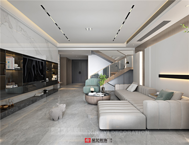 八桂綠城800平客廳裝修效果圖