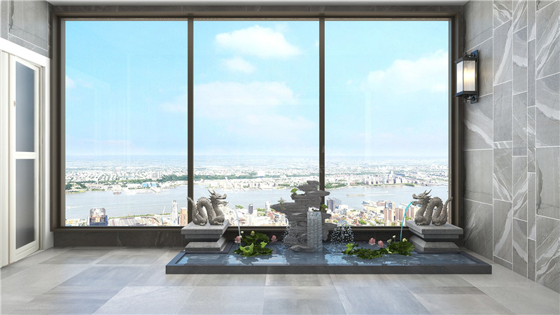 鳳景灣390平復(fù)式陽(yáng)臺(tái)裝修效果圖