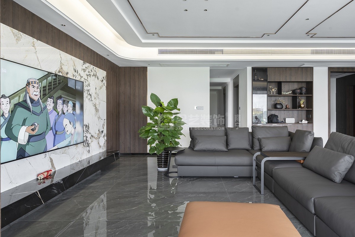 春江明月270平新中式客廳裝修實景