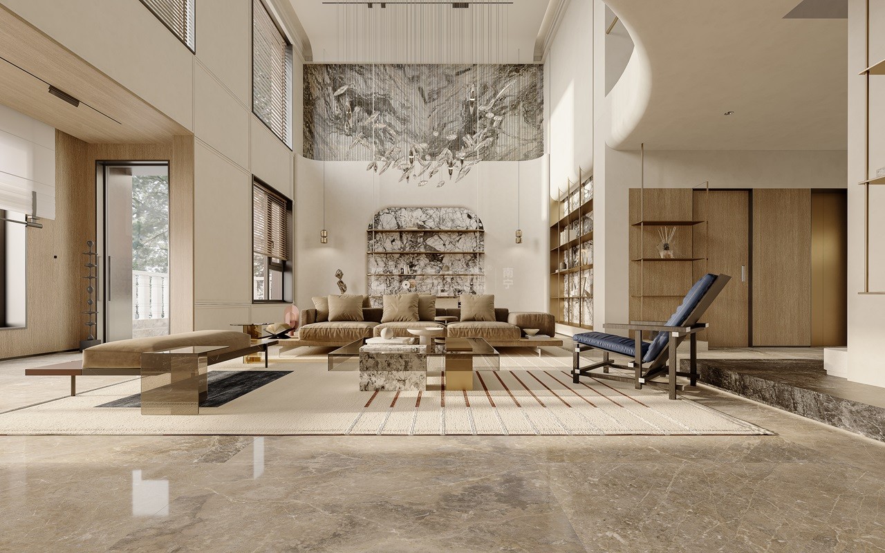 金源墅400平現代風格客廳裝修效果圖