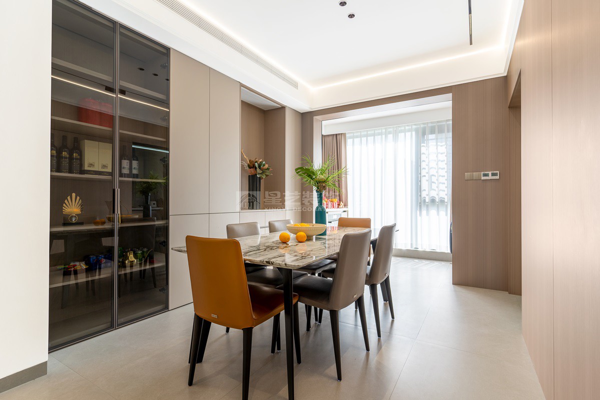 盛邦濱江府200平現(xiàn)代極簡餐廳裝修實(shí)景