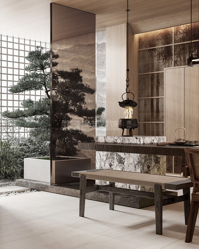 金源墅400平現代風格茶室裝修效果圖