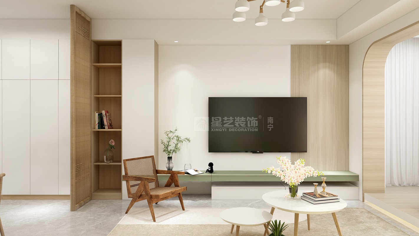 西園悅府89平北歐風格客廳裝修效果圖