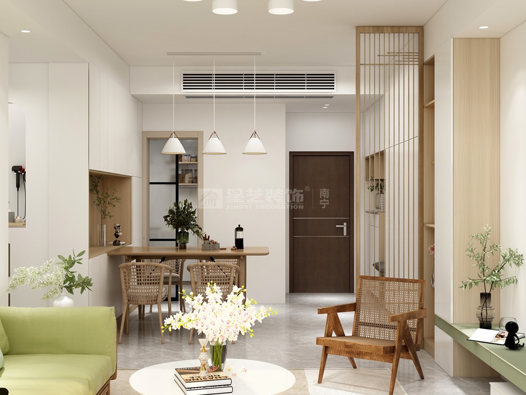 西園悅府89平北歐風格餐廳裝修效果圖