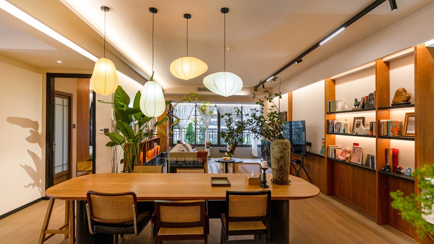 鳳景灣160平中古風餐廳裝修實景