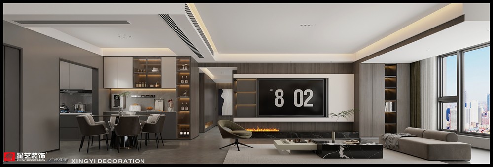 中房翡翠灣184平現代客廳裝修效果