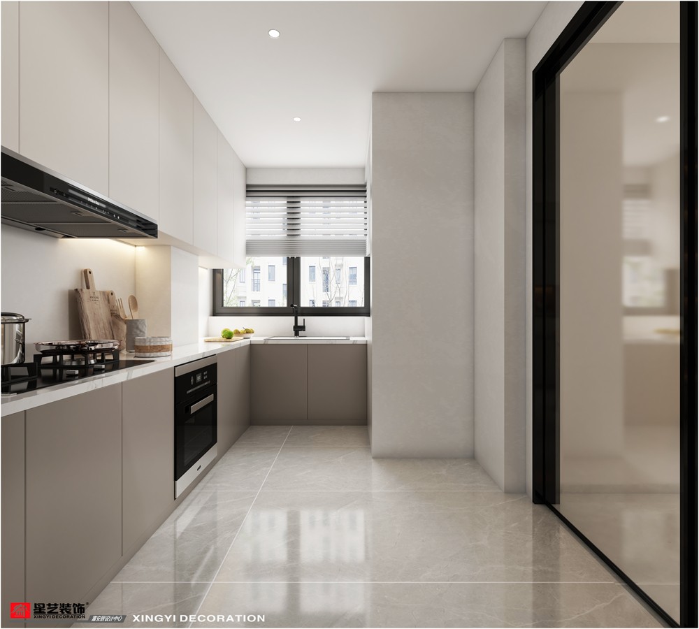 西園悅府103平現(xiàn)代簡(jiǎn)約廚房裝修效果