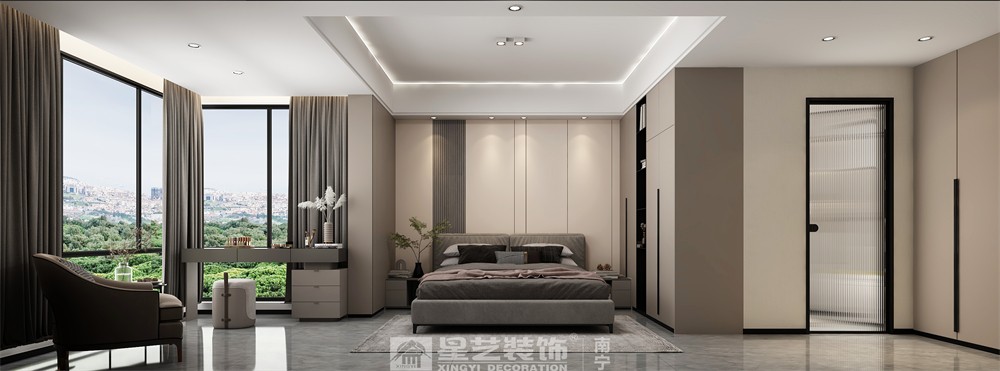 春江明月142平現(xiàn)代簡約臥室裝修效果