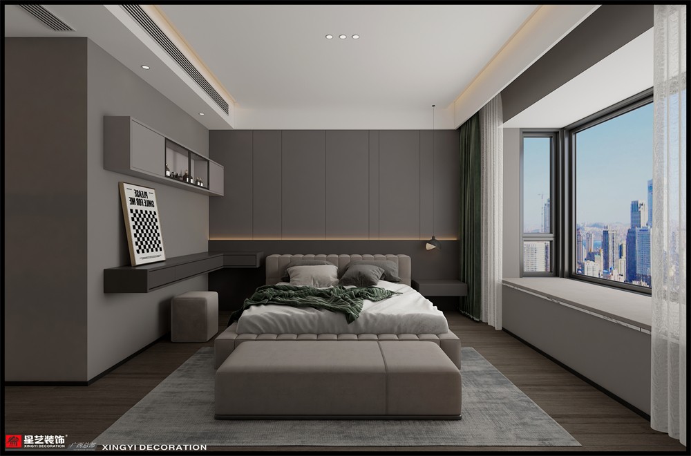 中房翡翠灣184平現代臥室裝修效果