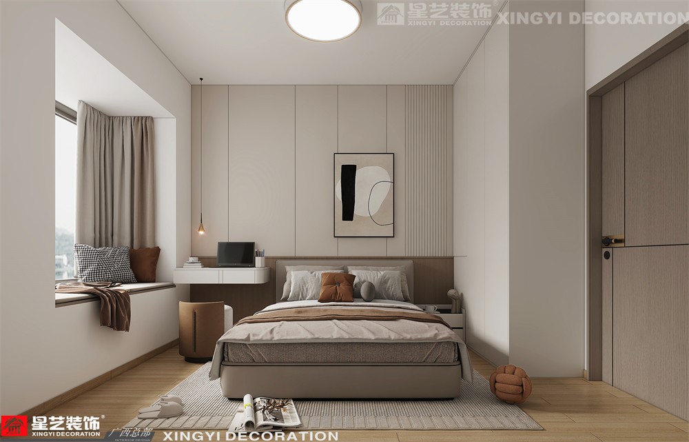 建苑小區(qū)140平現(xiàn)代簡(jiǎn)約臥室裝修效果