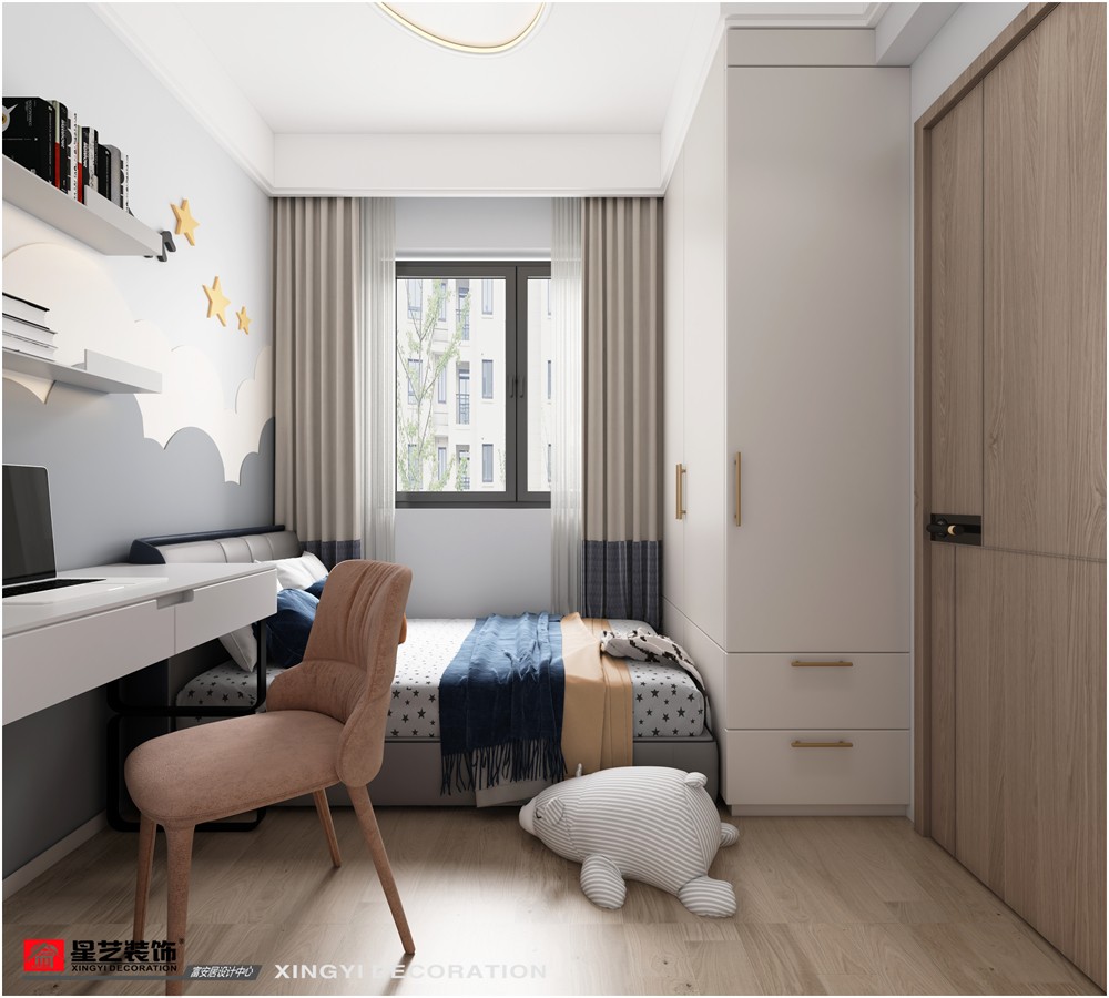 華潤二十四城120平現(xiàn)代簡約兒童房裝修效果
