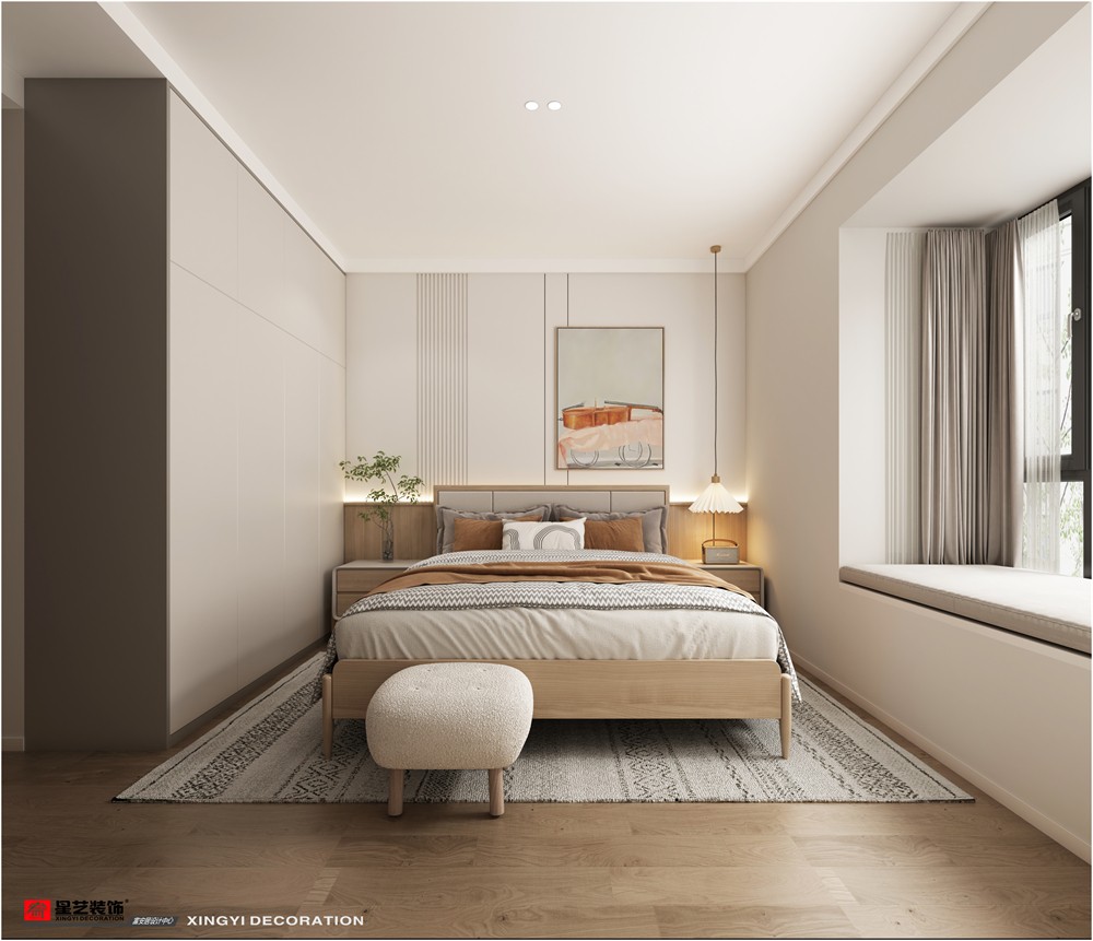 西園悅府103平現(xiàn)代簡(jiǎn)約臥室裝修效果