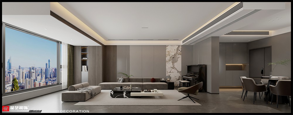 中房翡翠灣184平現代客廳裝修效果