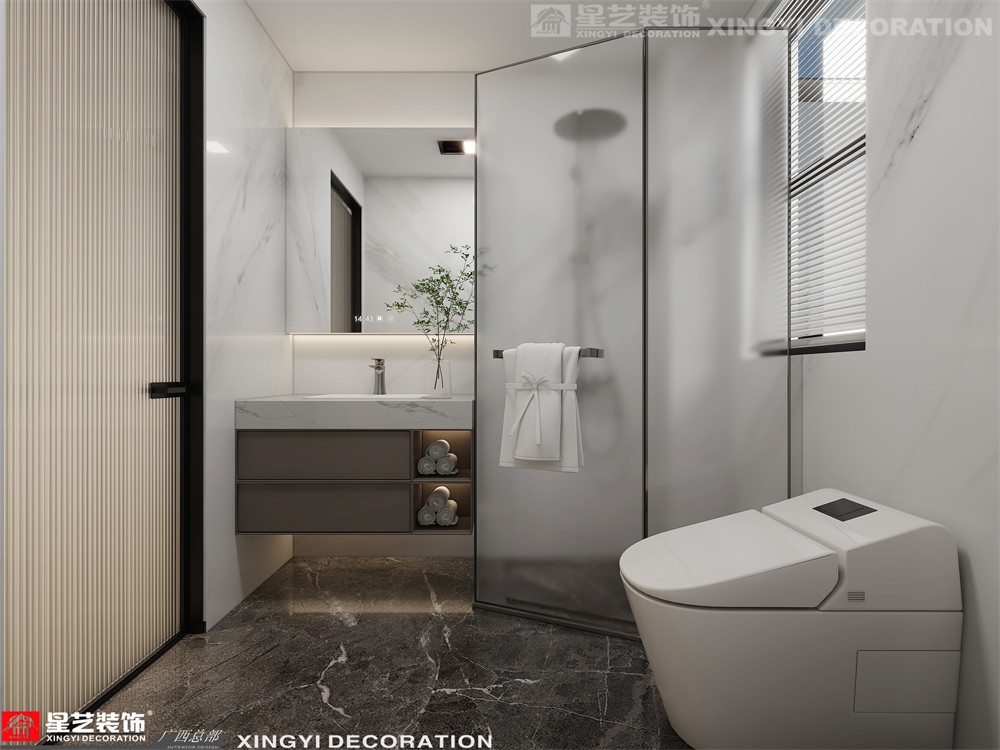 路橋錦繡御園102平現(xiàn)代簡約衛(wèi)生間裝修效果