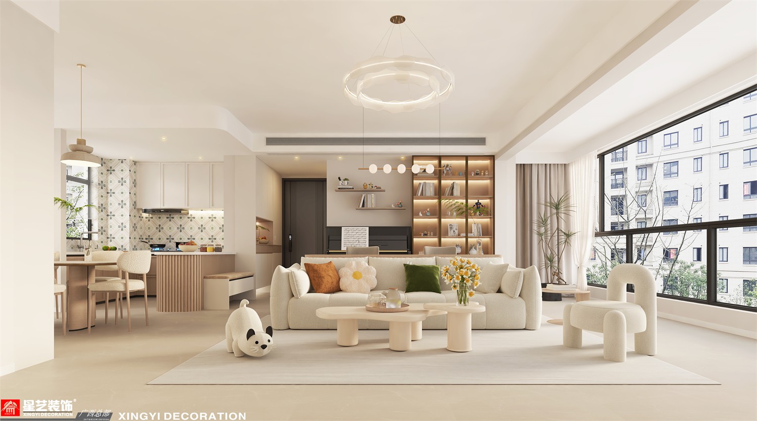 銀光御品126平現(xiàn)代簡(jiǎn)約客廳裝修效果圖