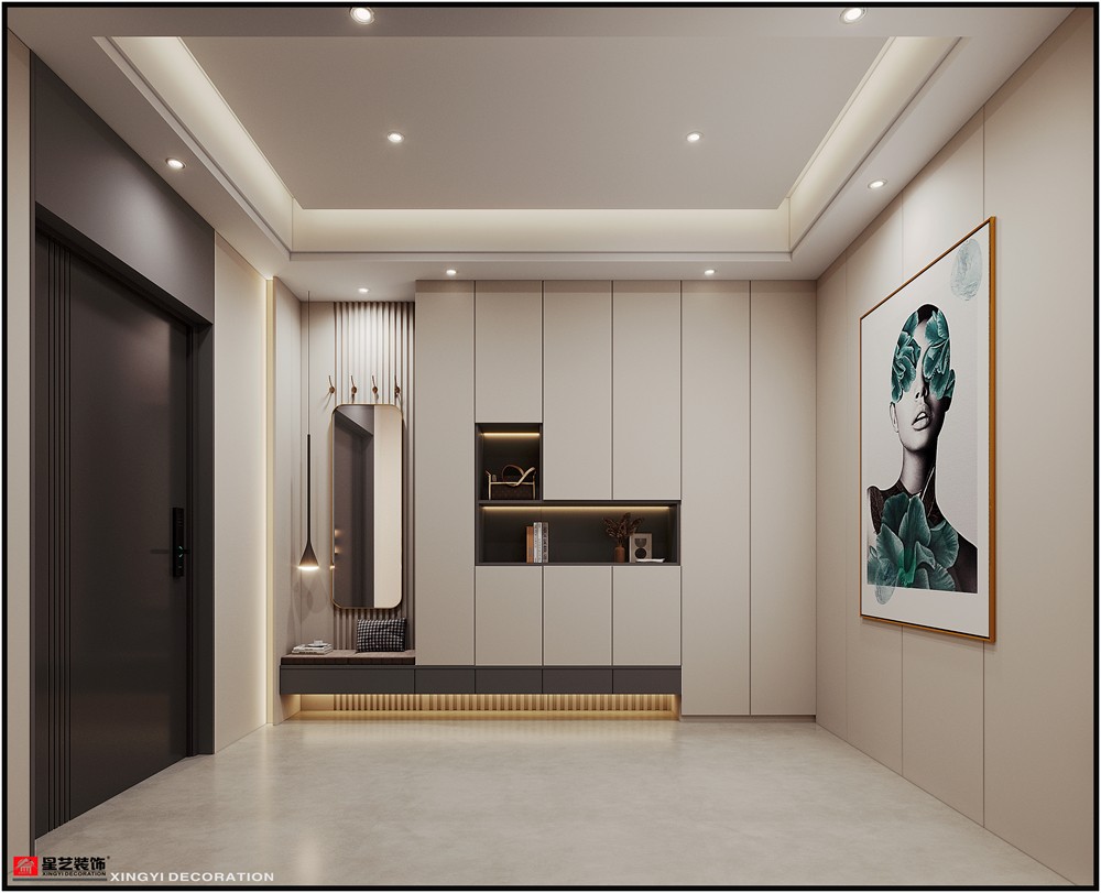 盛邦濱江府228平現(xiàn)代簡(jiǎn)約玄關(guān)裝修效果圖