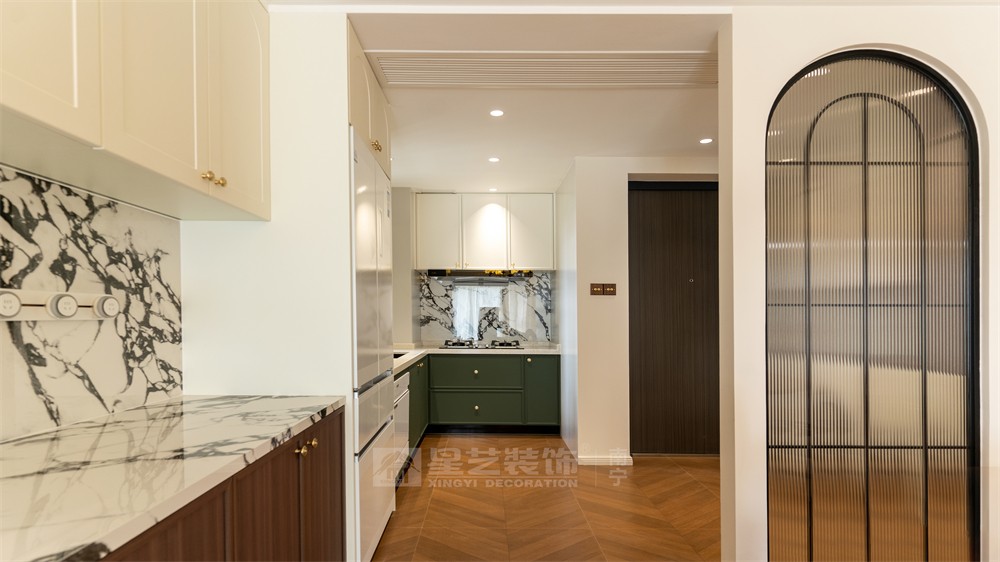 星海銀沙100平中古風廚房裝修實景
