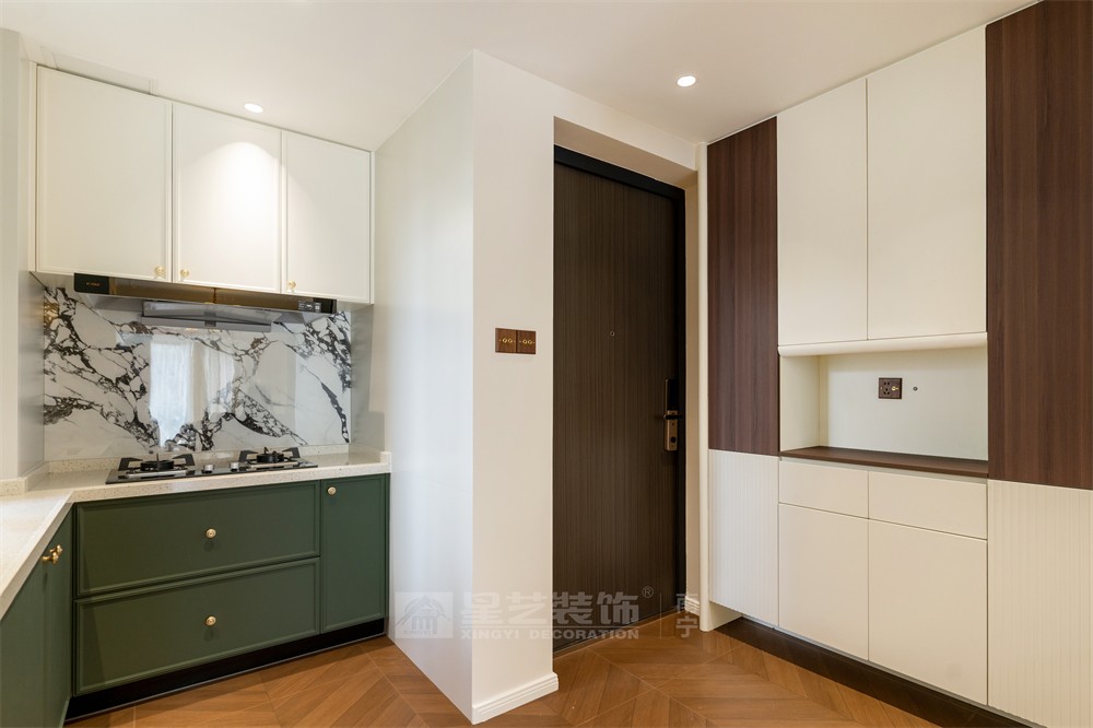 星海銀沙100平中古風廚房裝修實景