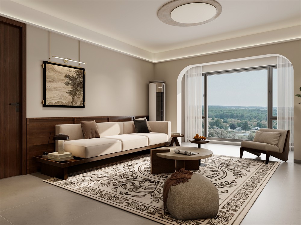 建工城140平現(xiàn)代風(fēng)格客廳裝修效果圖