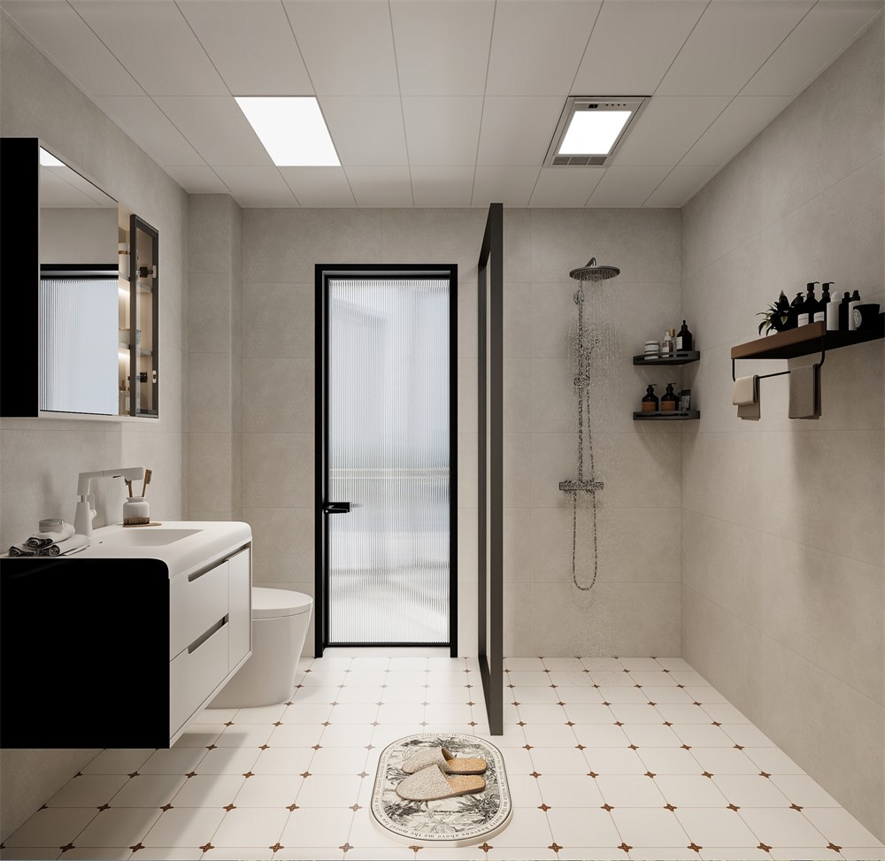 建工城140平現(xiàn)代風(fēng)格衛(wèi)生間裝修效果圖