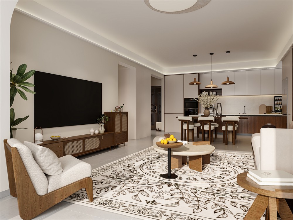 建工城140平現(xiàn)代風(fēng)格客廳裝修效果圖