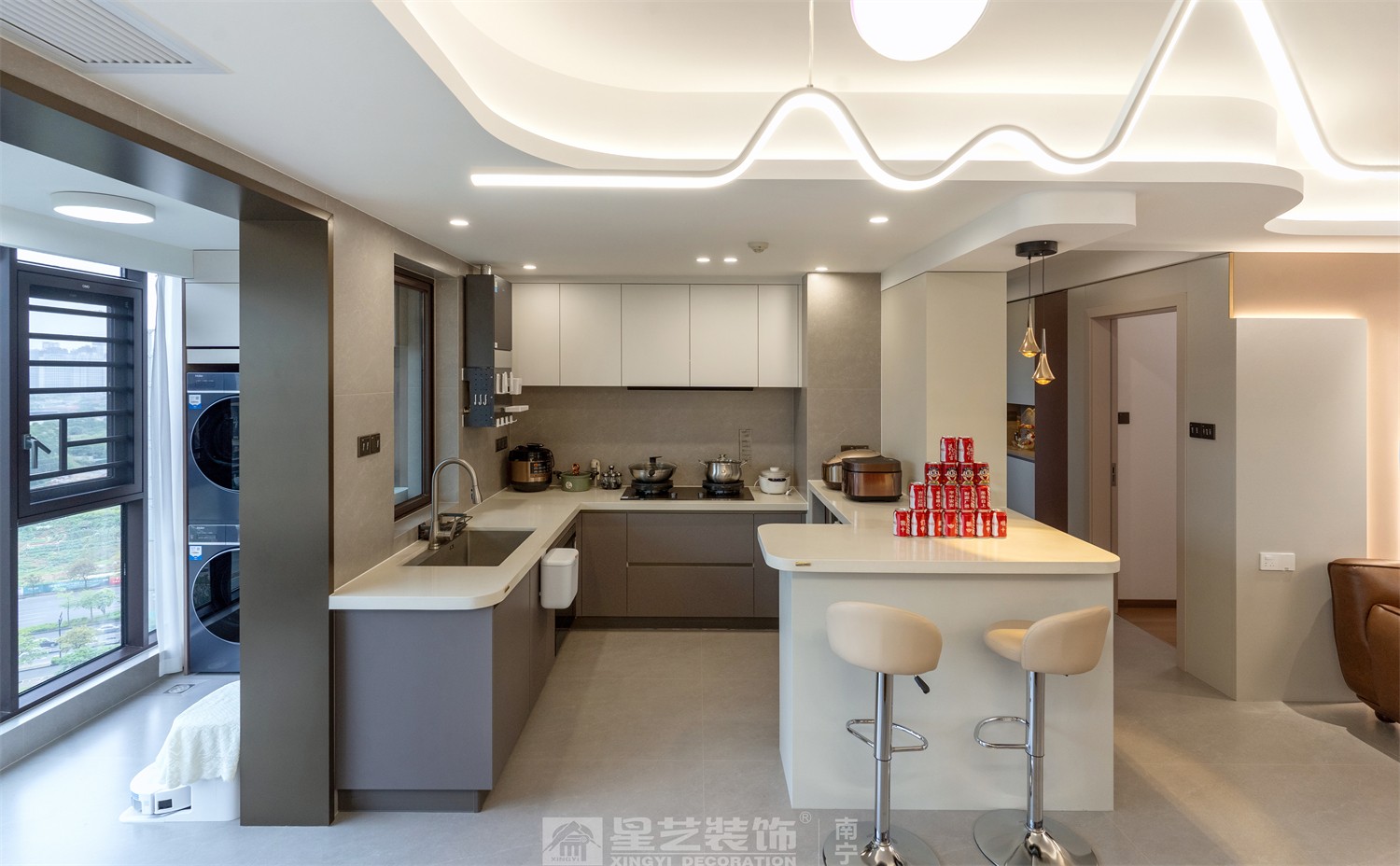 龍光天瀛140平意式輕奢廚房裝修完工實景圖