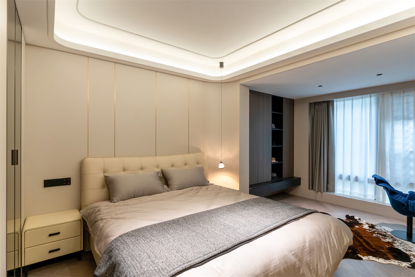 保利冠江墅143平意式輕奢臥室裝修完工實(shí)景圖