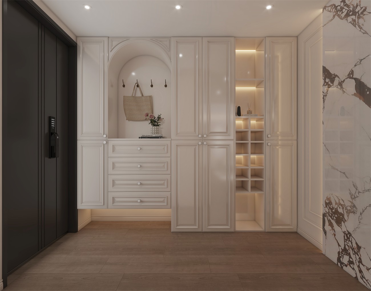 建發(fā)縵云147平法式風(fēng)格入戶裝修效果圖