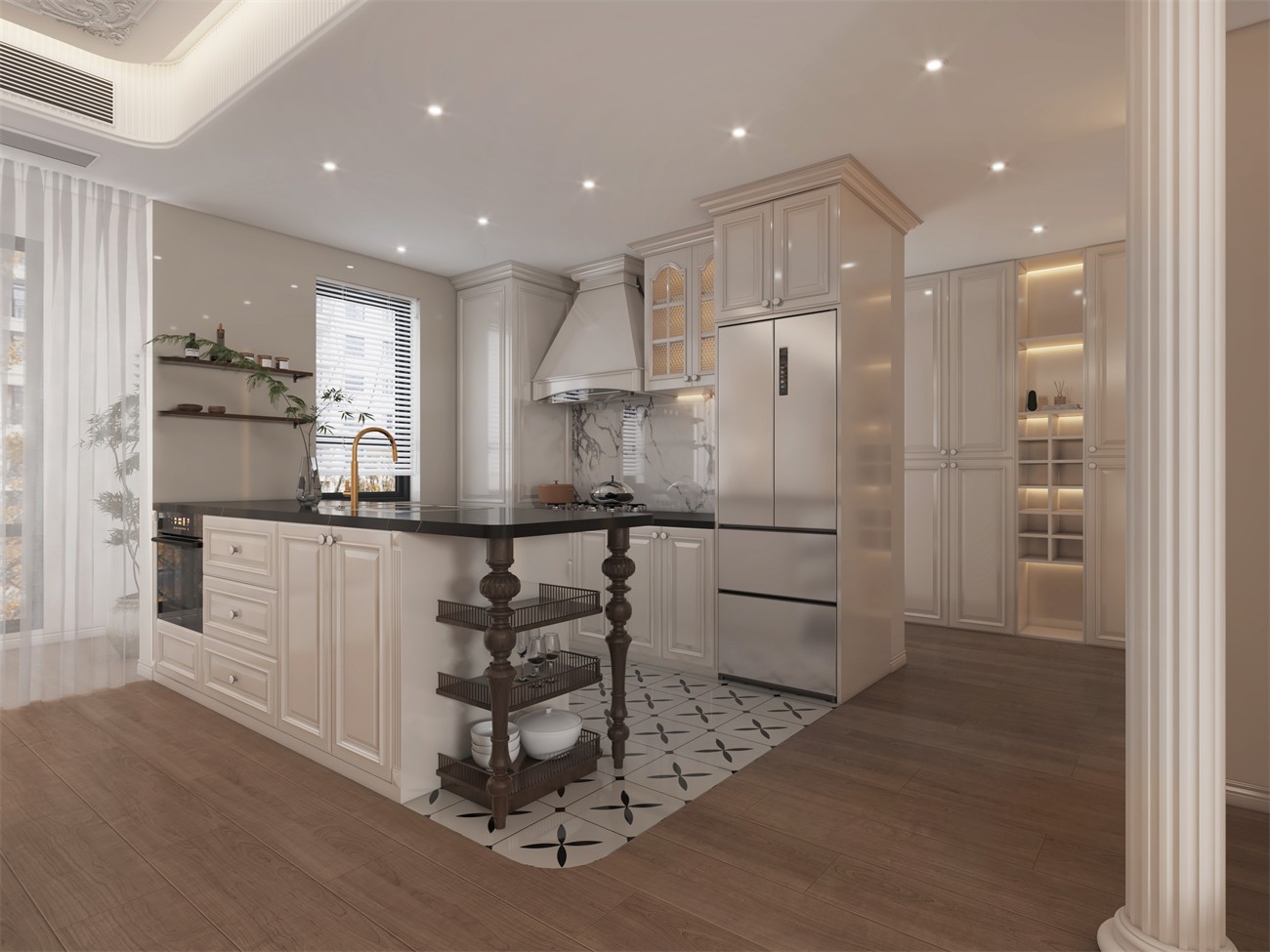 建發(fā)縵云147平法式風(fēng)格廚房裝修效果圖